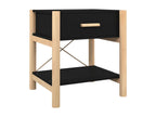 2-Piece Bedside Tables, Black, 42x38x45 cm, Engineered Wood, TGVL00569