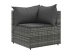 4-piece garden furniture set with cushions, Grey Wicker Resin GOHG51541