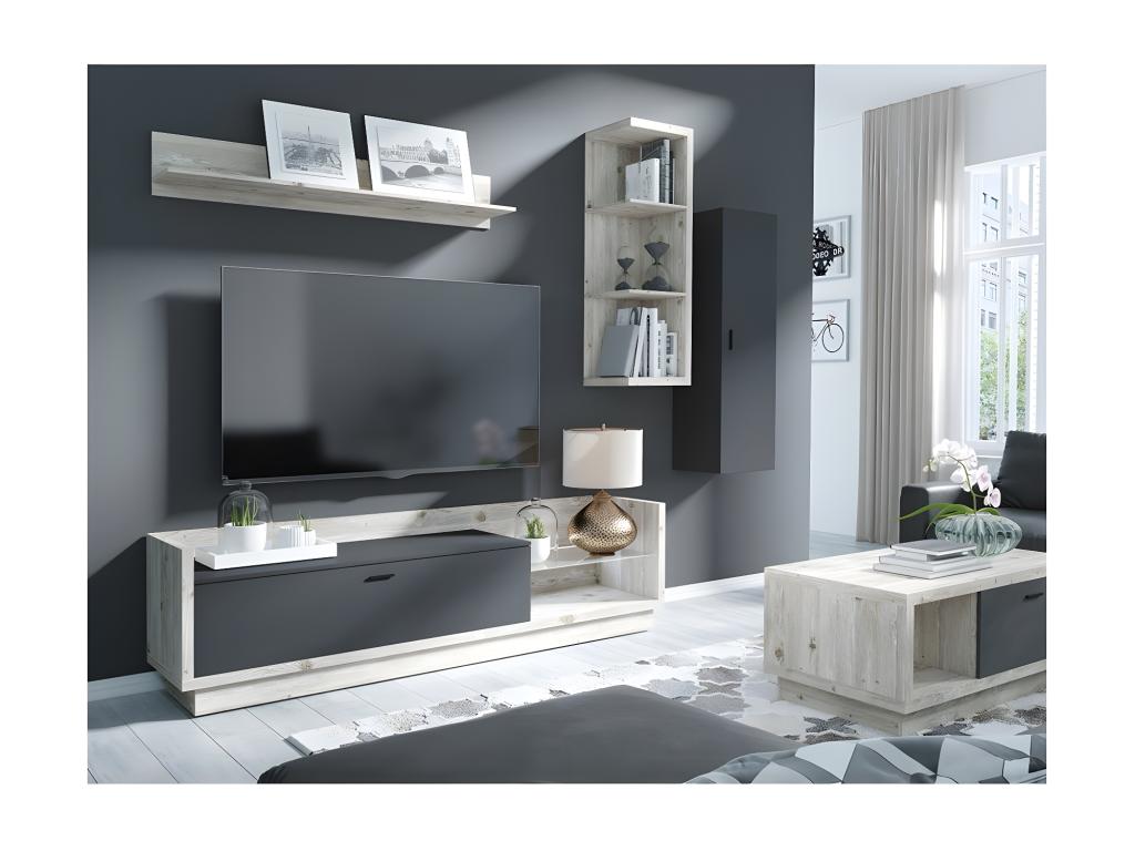Boisona wall-mounted wardrobe, anthracite grey - 40x135x38 cm IRJH39000