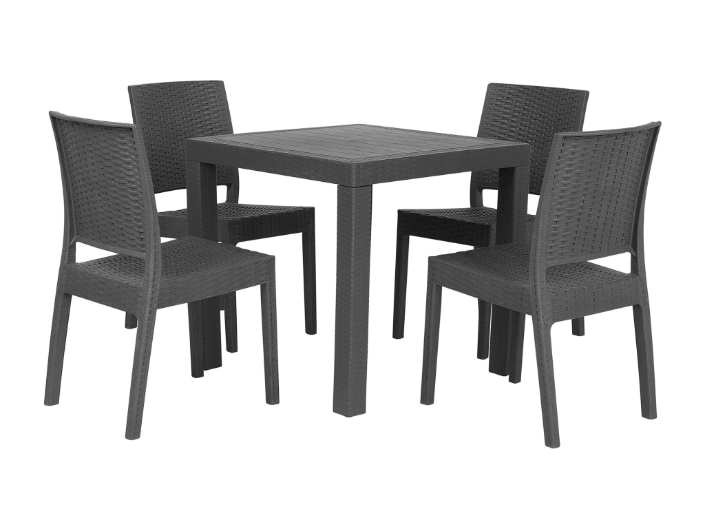 Boisona 4-seater garden dining set, graphite grey, OSUK23437