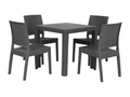 Boisona 4-seater garden dining set, graphite grey, OSUK23437