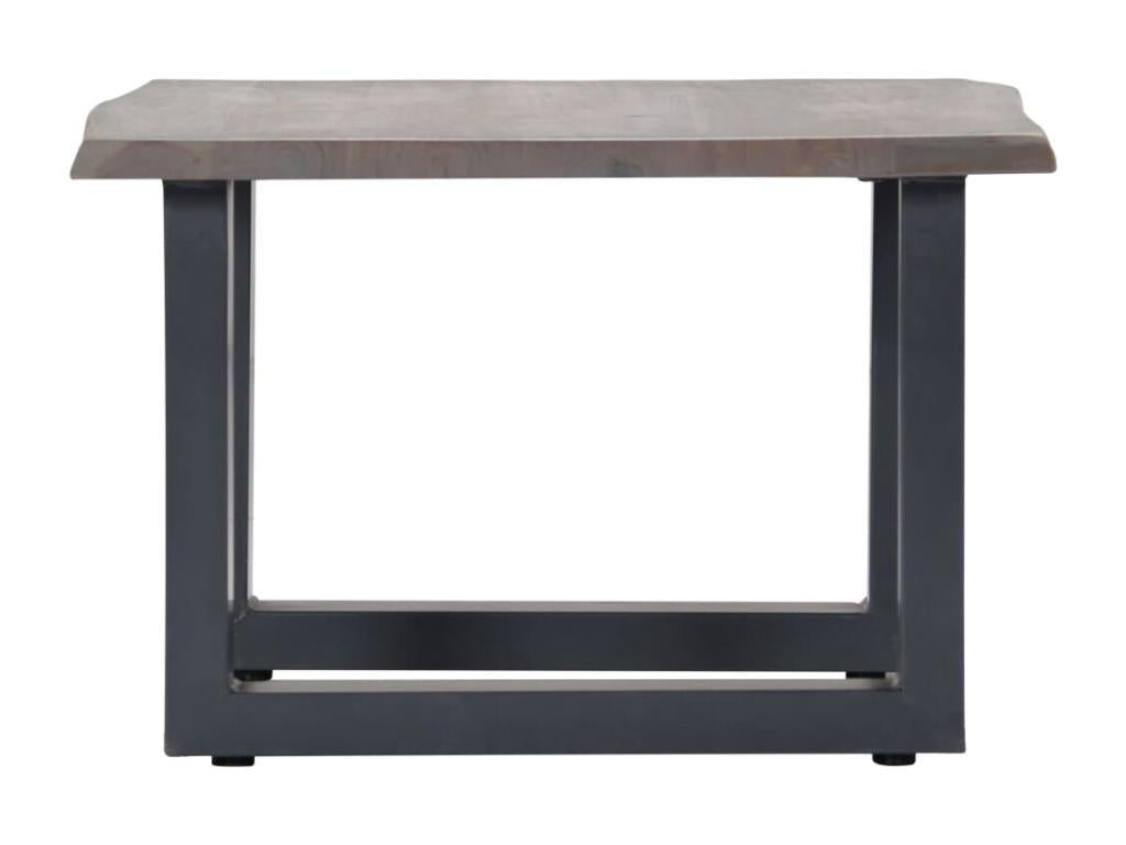Coffee table with natural edge, grey, 60x60x40 cm, Boisona wood, NLMW30519