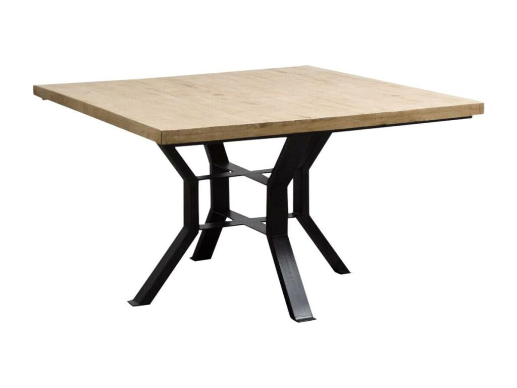 Opposite RRDT65286 Square Dining Table in Mango Wood and Metal