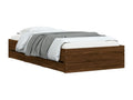 Bed frame with drawers without mattress, brown oak, 100x200 cm, CNSF88296