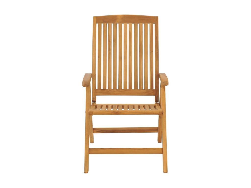 Reclining garden chairs and cushions, set of 6, teak wood WOBZ60539