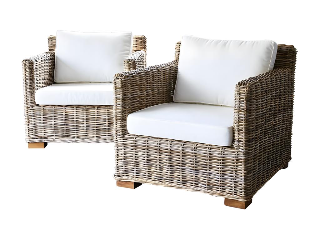 Natural Boisona garden armchair, set of 2 VTRR62757