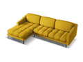 Left-hand corner sofa in chenille fabric - mustard - Elariva EVJH85144