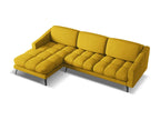 Left-hand corner sofa in chenille fabric - mustard - Elariva EVJH85144