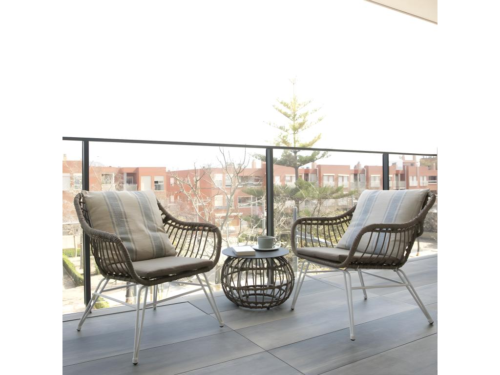 White rattan garden chair 65x76 AUDE94751