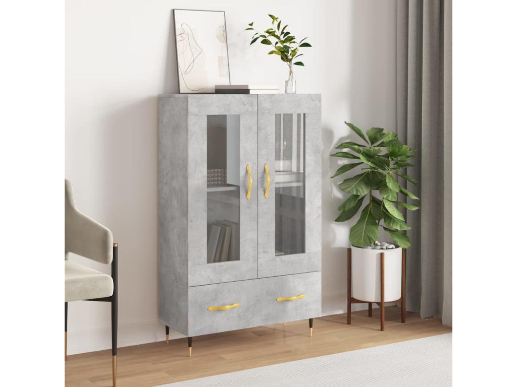 High sideboard, concrete grey, 69.5x31x115 cm, engineered wood, UGTB43511