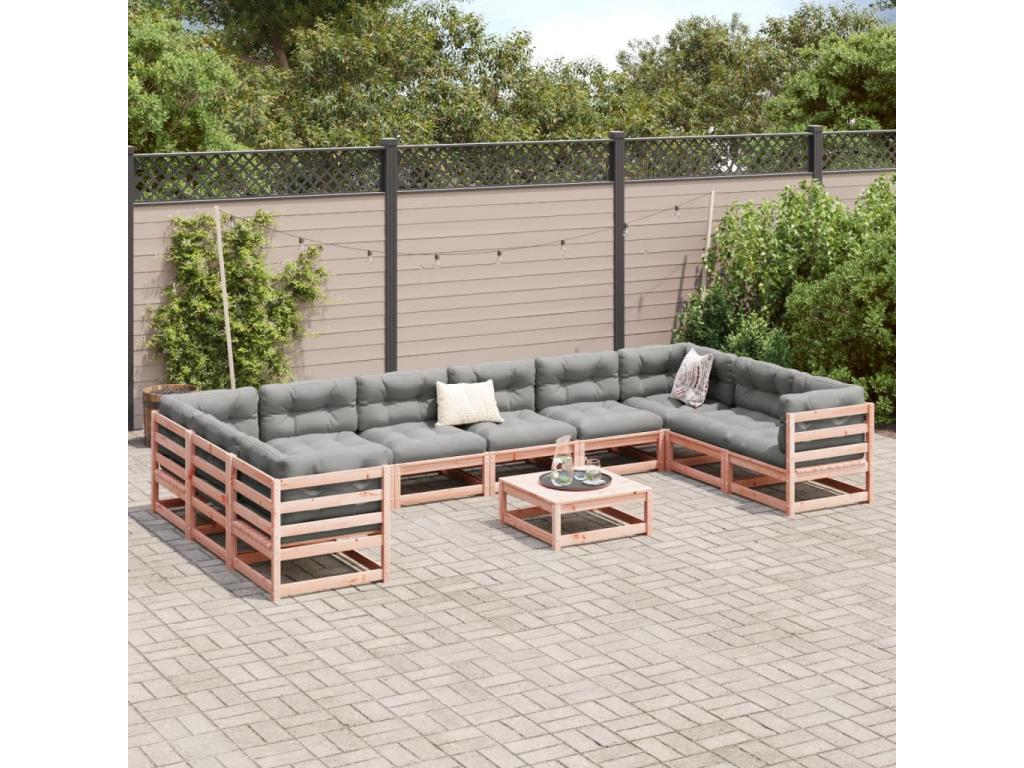 Boisona ICKZ92896 11-piece solid fir wood garden furniture set