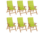 Reclining garden chairs and cushions, set of 6, teak wood, TBEC94787