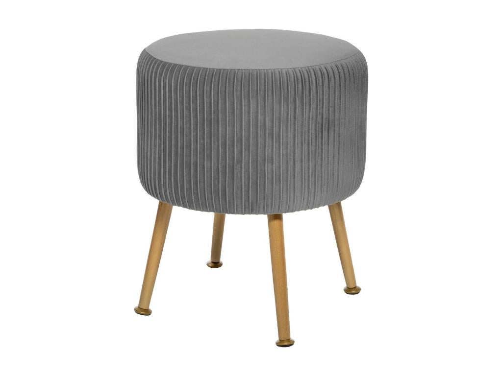 Elarivaé Grey Velvet Stool H 41 cm DTHH63989