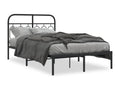 Metal bed frame without mattress, with black headboard, 120x190cm DJPJ37726