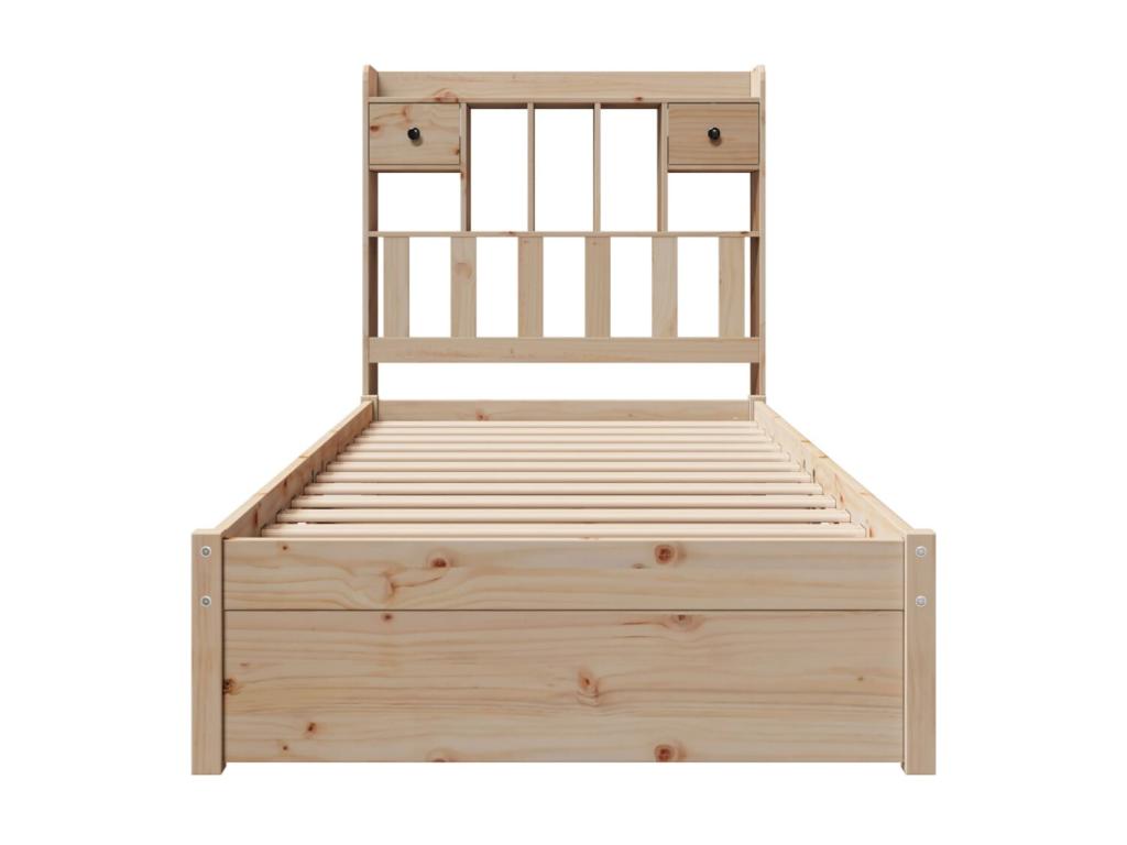Bookshelf bed without mattress 90x200 cm solid pine wood IWBK92042