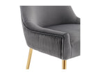 Set of 2 Velvet Upholstered Chairs with Veneered Legs - Grey / Gold JZND01410