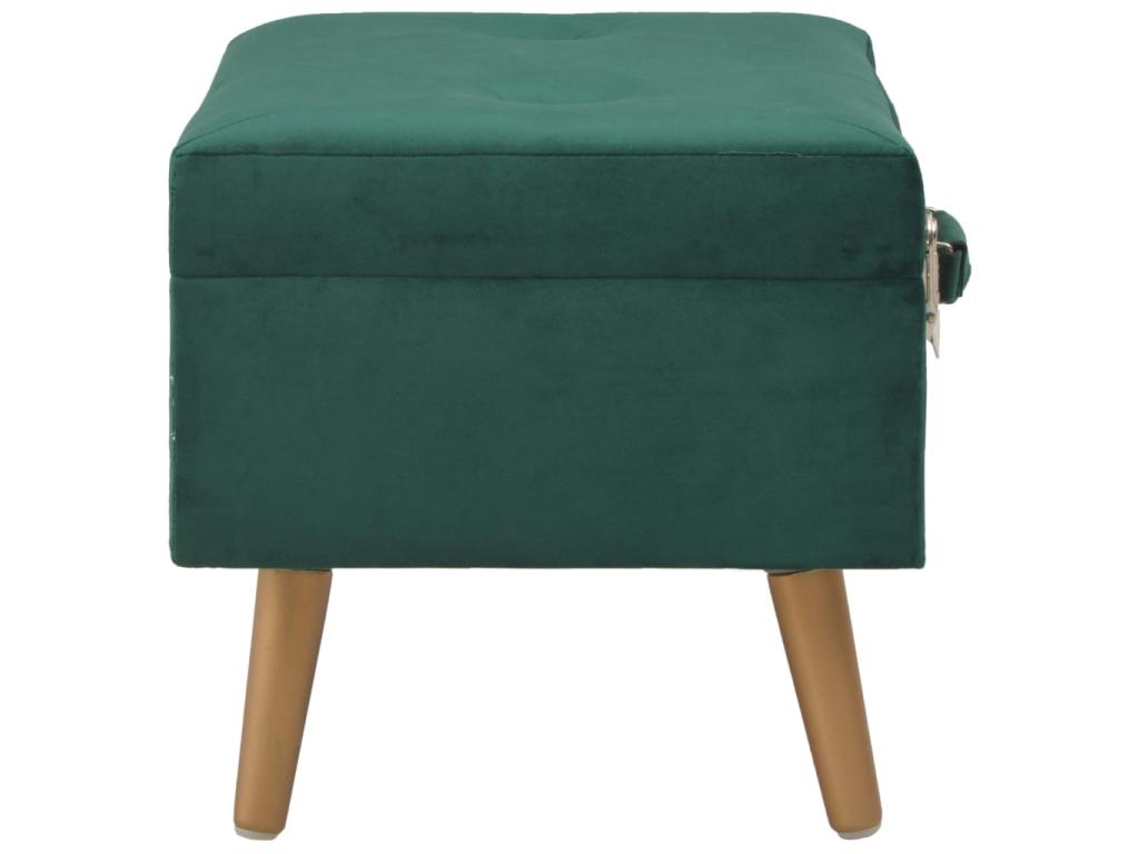 3-Piece Storage Stools, Velvet Green, AIKT47759