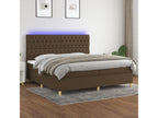 Boisona bed base with mattress and LED light, dark brown, 200x200 cm, ZTQG02743