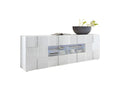 2-Door, 4-Drawer Buffet in Glossy White Lacquer with LED Lighting - Boisona JPDU47761