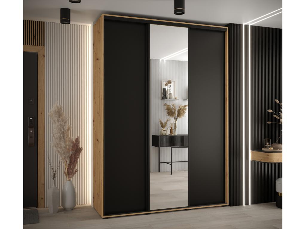 Boisona 3-Door Sliding Wardrobe 235.2/170/60 3 Doors Boisona/Black/Black IKXR14579