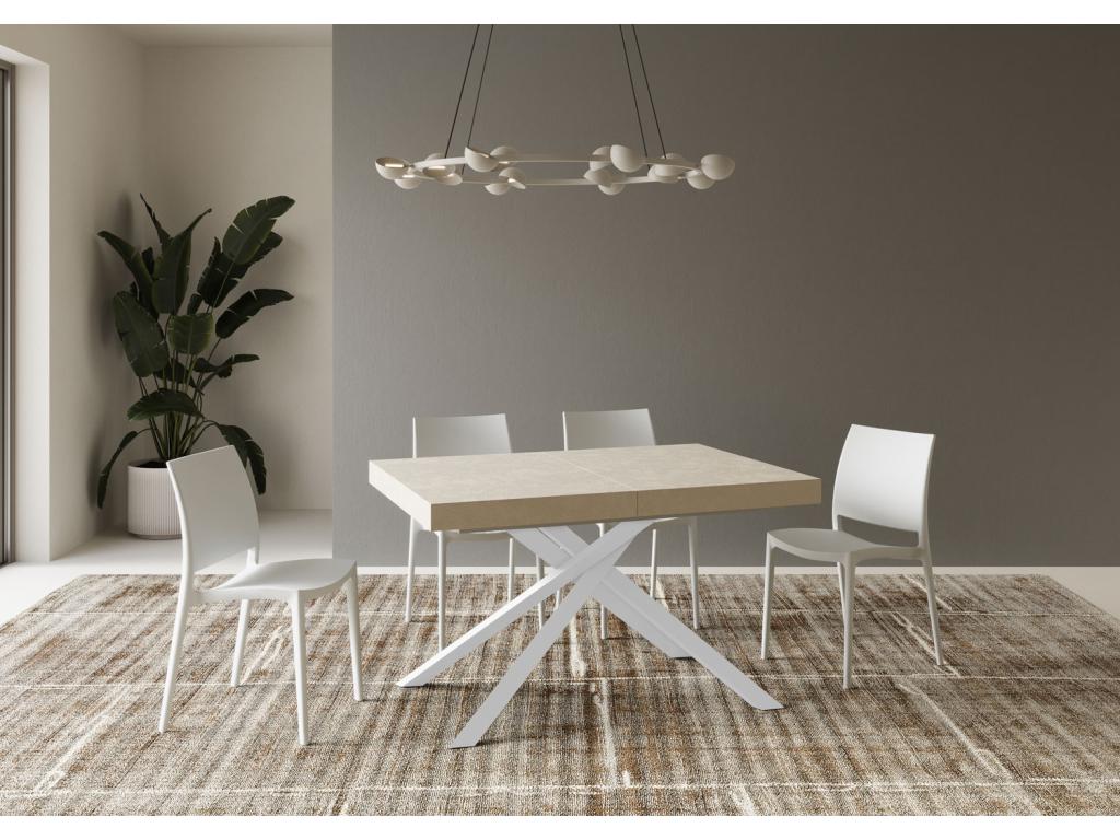 Boisona extendable table 90x140/244 cm cashmere white legs VXTQ30163