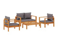 4-piece garden furniture set with cushions, solid Boisona wood WCEE84228