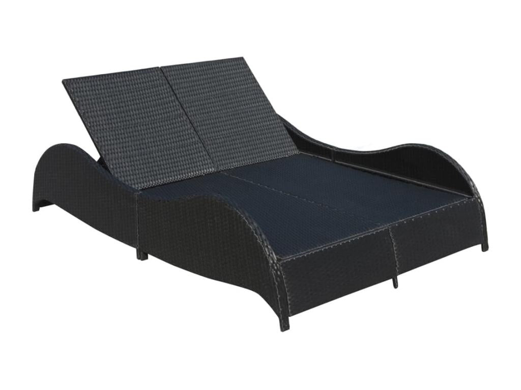 Black resin sun lounger/deckchair 200x132x45 cm 02 0012729 NEKJ94300