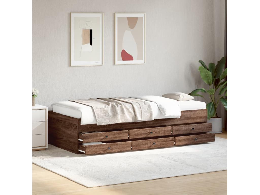Daybed with drawers, no mattress, brown oak, 90x200 cm GMBT95860