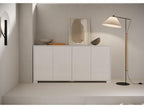 Boisona 4-door low sideboard, 172x40x83 cm, glossy white, USI29878