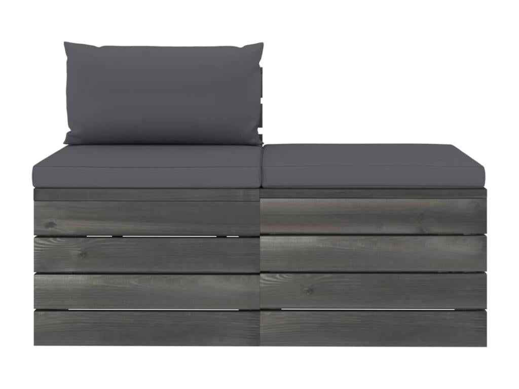 2-piece garden pallet lounge set with cushions, solid pine wood AYYQ20073