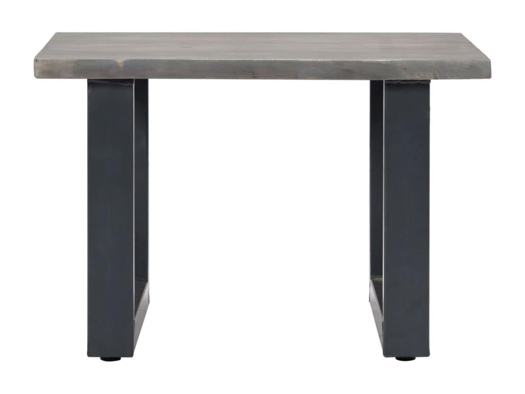 Coffee table with natural edge, grey, 60x60x40 cm, Boisona wood, NLMW30519