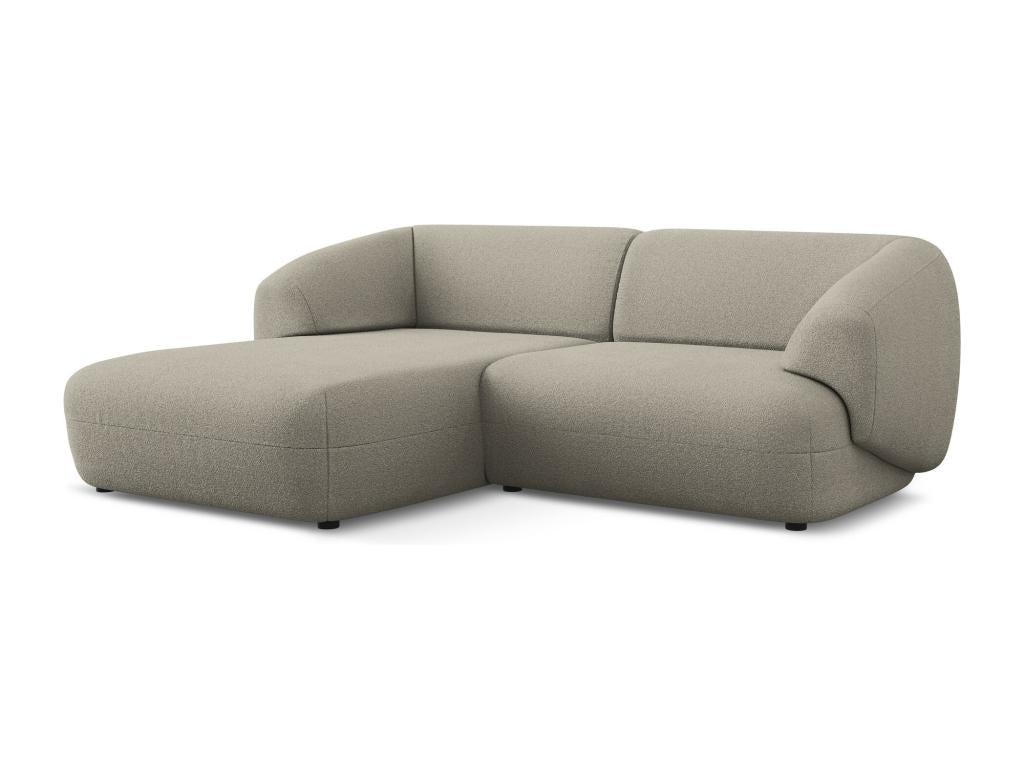2.5-seater modular left-hand corner sofa in bouclé fabric - dark beige - Boisona XFIQ49368