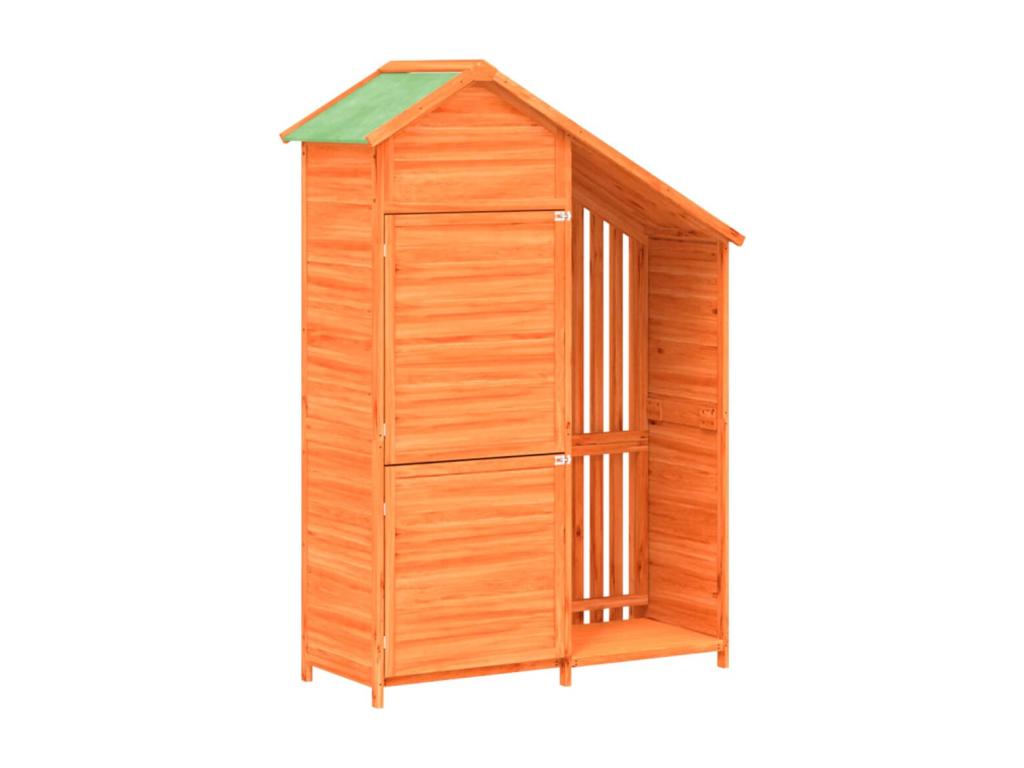 Brown garden tool shed 120x53.5x170 solid pine wood JFWB16317