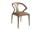 Modern chair in ash wood, walnut color and faux leather Boisona GYPW51108
