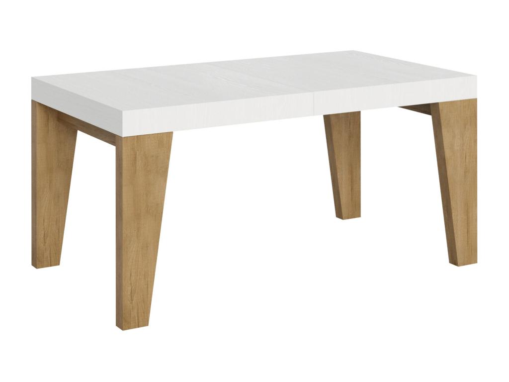 Boisona extendable table 90x160/420 cm, white ash top, natural oak legs LFON30849