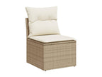 6-piece beige resin wicker garden furniture set with cushions LXXI87600