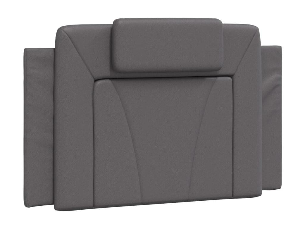 Bed with grey 90x200 faux leather mattress NDPI33918