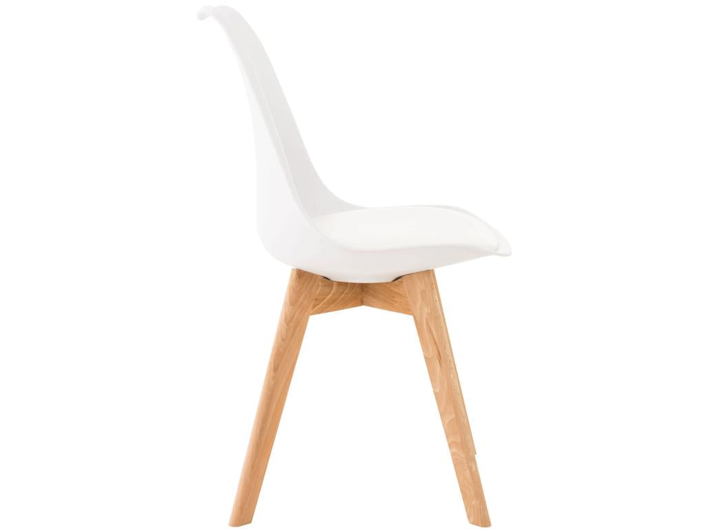 Set of 4 Dining Chairs - Plastic/Wood - White - Boisona ZIMY84601
