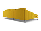 Left-hand corner sofa in chenille fabric - mustard - Elariva EVJH85144
