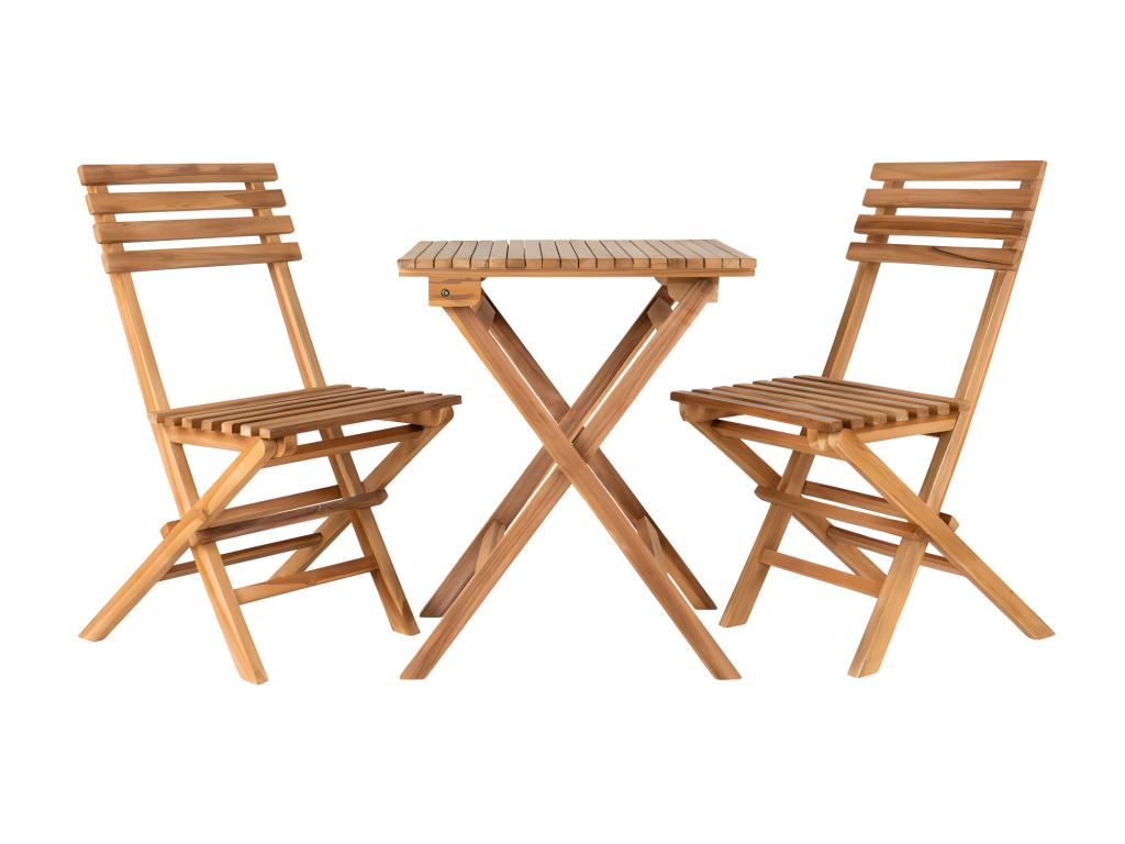 Boisona - Garden set with 2 chairs and 1 wooden table - Natural color TORC01680