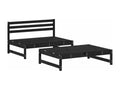 2-piece black solid pine wood garden furniture set WTMZ04705