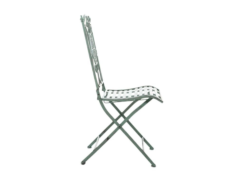 Set of 2 Garden Chairs - Metal / Metal - Antique Green - Boisona GOIG22453