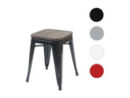 Boisona-A73 stool with black wooden seat MFRF55748