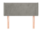 Headboard with wings, light grey, 83x16x78/88 cm, velvet, RAOC94410