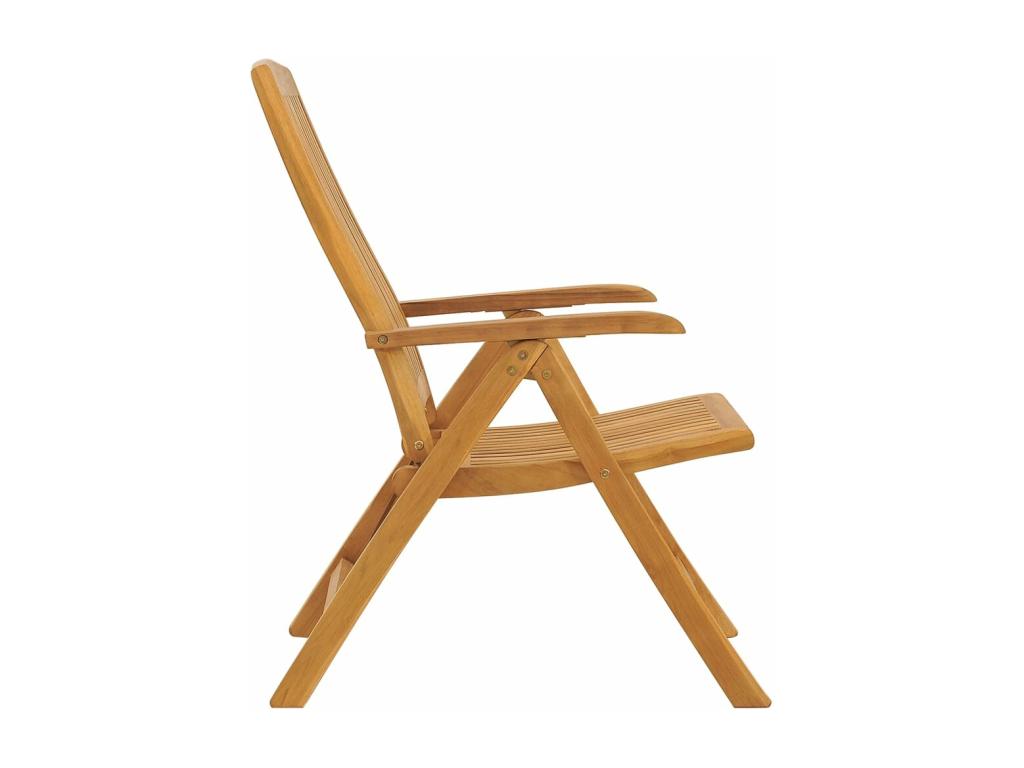 Reclining garden chairs and cushions, set of 6, teak wood WOBZ60539