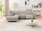 Boisona left-hand electric corner sofa in light grey leather Boisona URZK09857