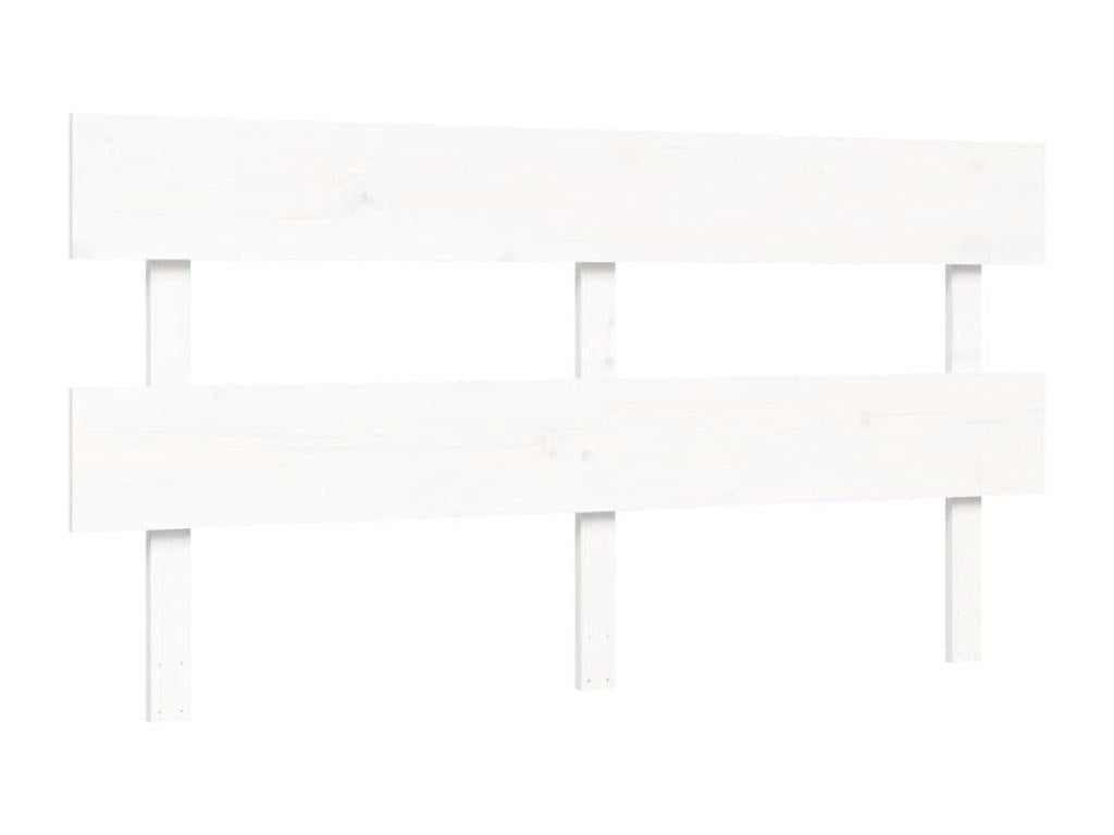 Bed frame with white headboard, 160x200 cm, solid wood, GXAY58162