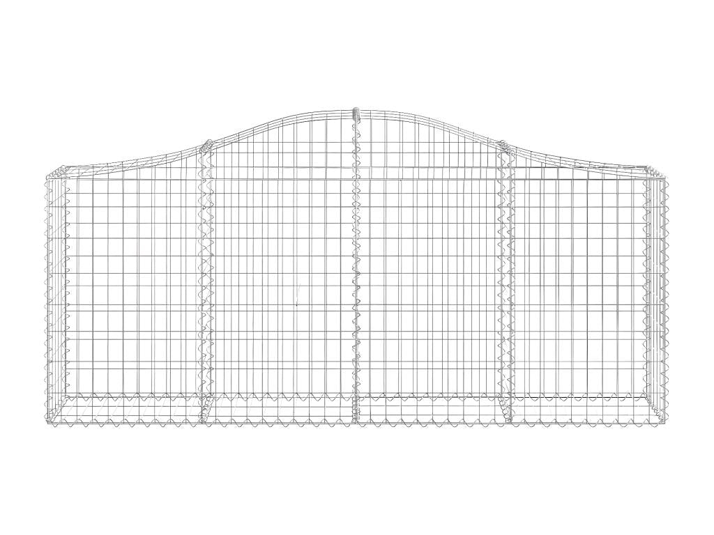 6-piece arched gabion baskets, 200x30x80/100 cm, galvanized iron NGWW09255