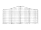 6-piece arched gabion baskets, 200x30x80/100 cm, galvanized iron NGWW09255