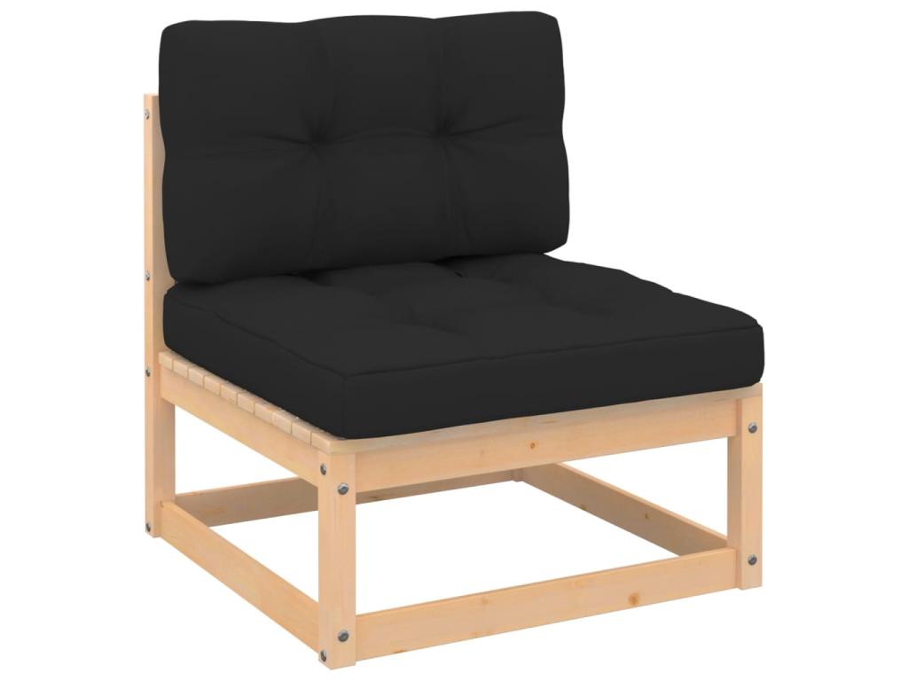 8-piece garden furniture set with cushions, solid pine wood, 6 OOPP77485